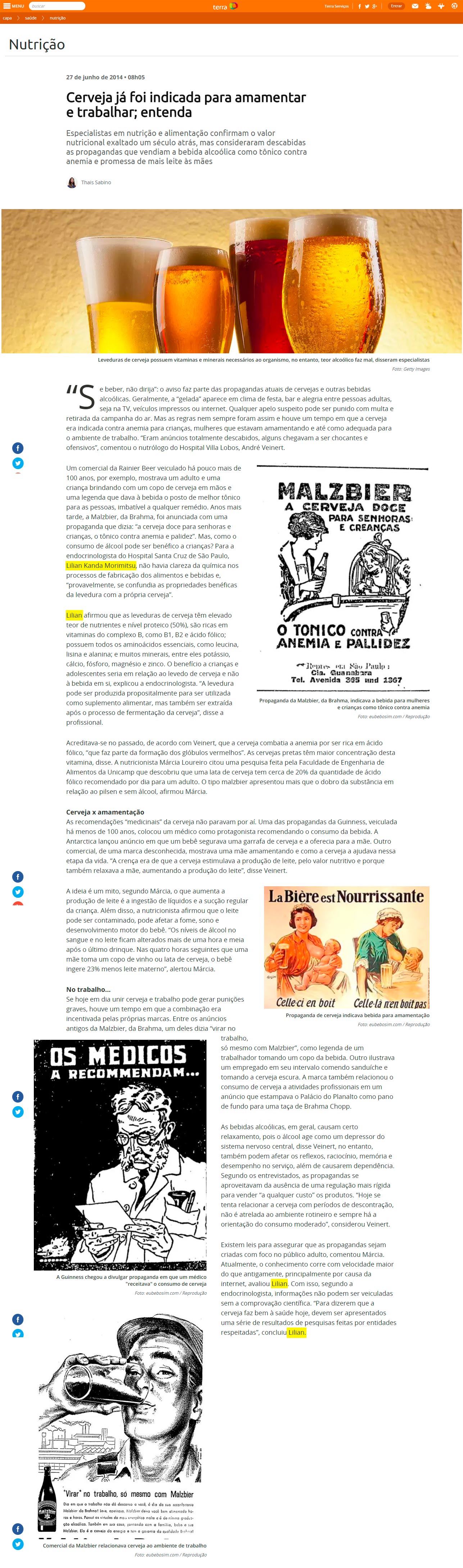 Cerveja já foi indicada para amamentar e trabalhar