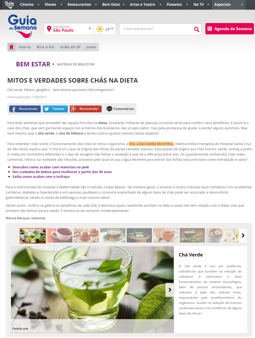 mitos e verdades sobre chás na dieta