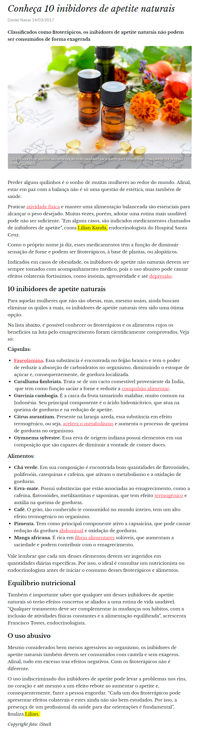 10 inibidores de apetite naturais